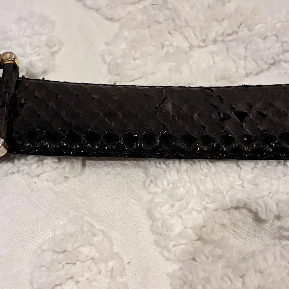 Women’s Christian Dior Black Snakeskin Belt Size Small